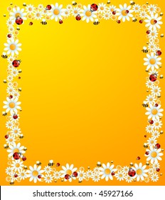 background with beautiful camomil for the day of sainted Valentine