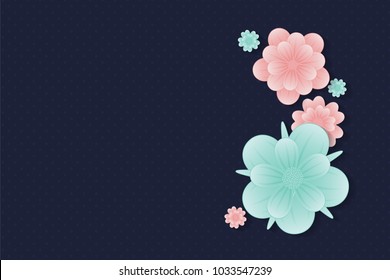 Background with beautiful flowers. Concept of a card for Women's Day and Mother's Day. Vector.