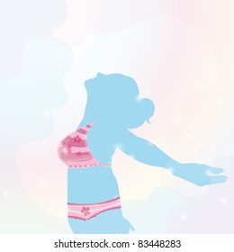 Background with beautiful girl