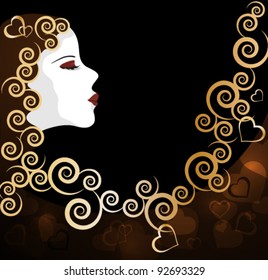 Background with beautiful girl