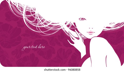 Background with beautiful girl