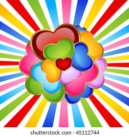 background with beautiful hearts for the day of sainted Valentine