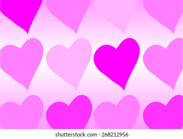 background with beautiful pink hearts