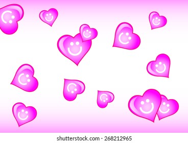 background with beautiful pink hearts