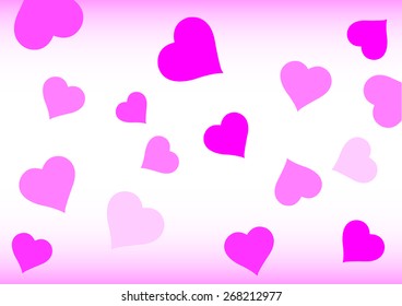 background with beautiful pink hearts