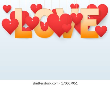 Background beautiful red heart on white paper. Vector illustration. Love or medicine theme. Editable and isolated.