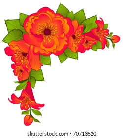 Background with beautiful red poppy