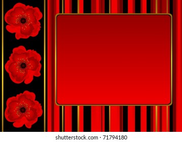 Background with beautiful red poppy