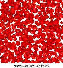 Background of beautiful red rose petals. EPS 10 vector file included