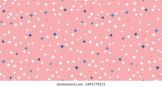 A background of beautiful small chaotically arranged stars. Pink background and small stars.