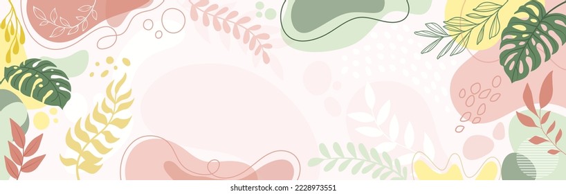 background with beautiful.background for design. Colorful background with tropical plants. Place for your text.