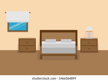 Background bedroom illustration flat design vector