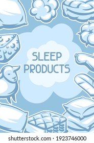 Background with bedroom items. Bedding and sleeping accessories.