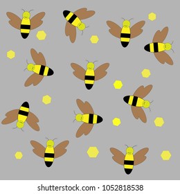 Background bee cartoon design illustration.