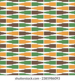 Background from beer bottles. Seamless repeating pattern. Editable vector.