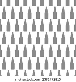 Background from beer bottles. Seamless repeating pattern. Editable vector.