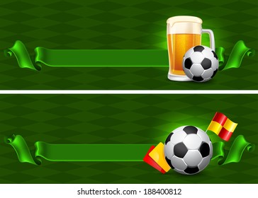 Background with Beer and Soccer Ball 