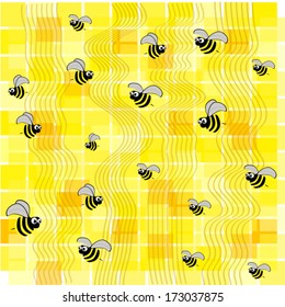 background with bees. vector