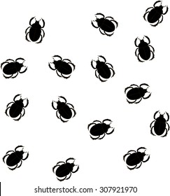 background with beetles scarabs, vector illustration with beetles-scarabs