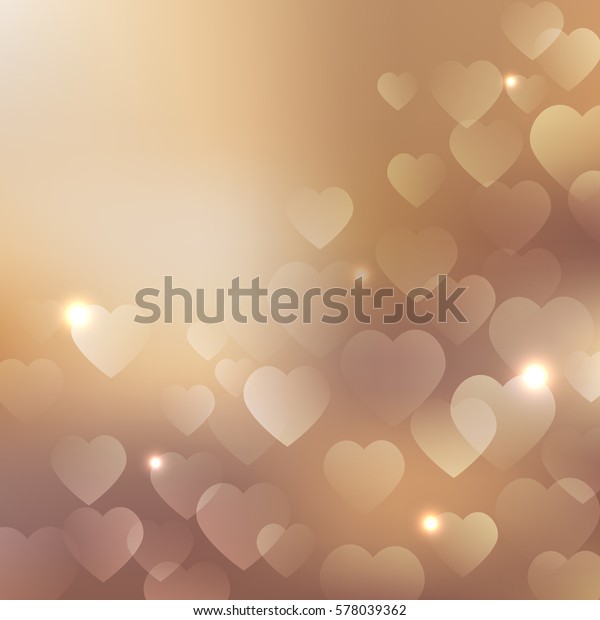 Background Beige Hearts On Bronze Background Stock Vector (Royalty Free