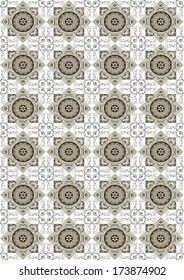 Light  background of beige rhombus with  shiny flowers 