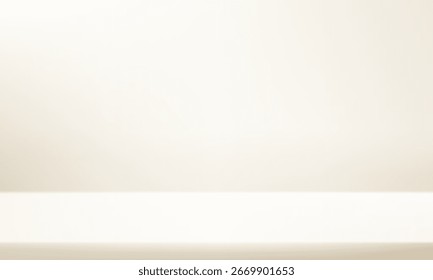 Background Bege Wall Studio Room com espaço leve para a venda de produtos, fundo, papel de parede, fundo, texto. Ilustração vetorial.