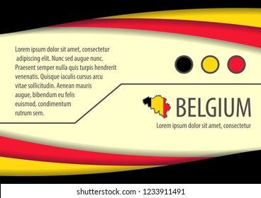 Background with Belgian colors and free space for your text. Vector illustration.