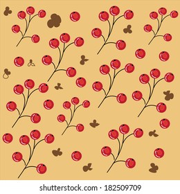 background with berries on a branch