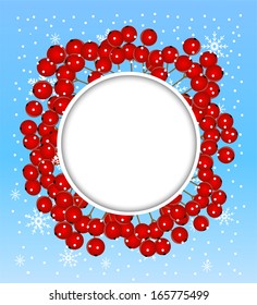 background with  a berry wild ash,vector illustration