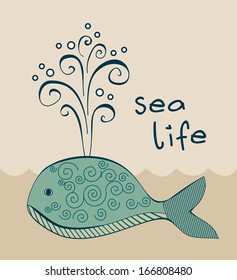 background with big whale