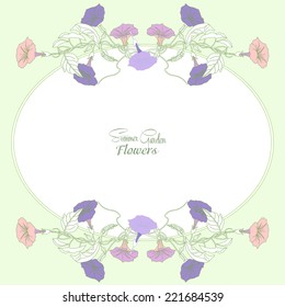 Background with  bindweed  flowers. Vector illustration