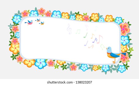 background with a bird and flowers