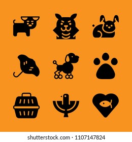 background, bird, outline and apricot icon set. Vector illustration for web and design.