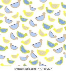 Background of birds. Pattern with birds. Hipster ornament. Spring pattern.