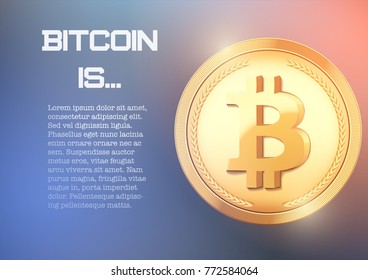 Background of Bitcoin Information. Knowledge of cryptocurrency. Editable Vector Illustration