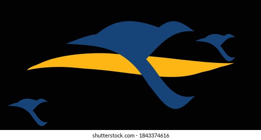 background black abstract brid logo design