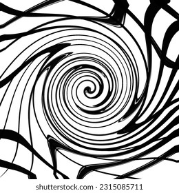 Background black abstract lines and abstract green dots 