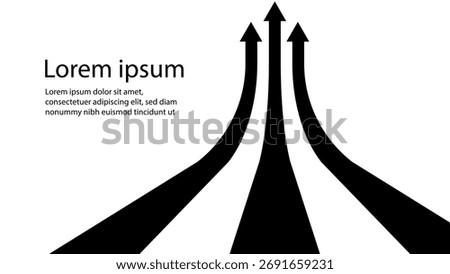 Background Black arrow curving upwards Perspective
