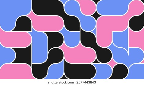 background with black and blue liquid connected circle dots.metaballs pattern on white. abstract geometric shapes collection Point movement flat icon	