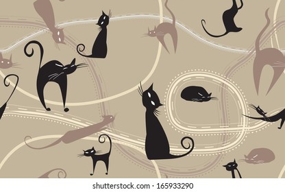 background with black cats