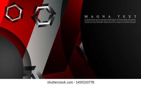 The background of the black circle paper is cut with hexagons and red
. suitable for your design background