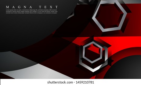 The background of the black circle paper is cut with hexagons and red
. suitable for your design background