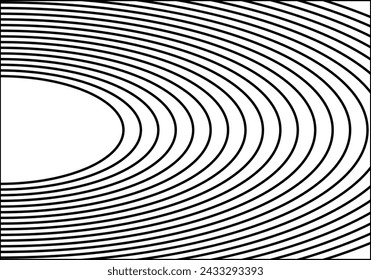 Background of black concentric circles and ovals.