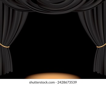 background of black curtain and stage