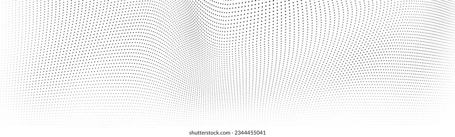 Background of black dots on white. Abstract halftone texture