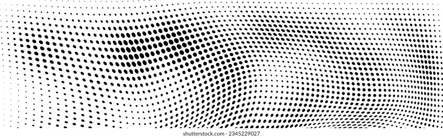 Background of black dots on white. Abstract halftone texture