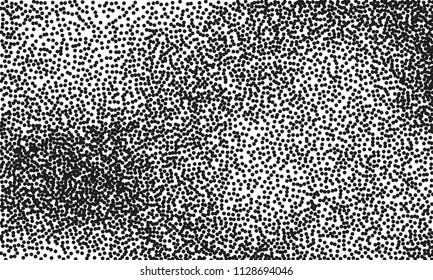 Background with black dots. Style of pointillism, dotted line. Abstract pattern. Vector illustration 
