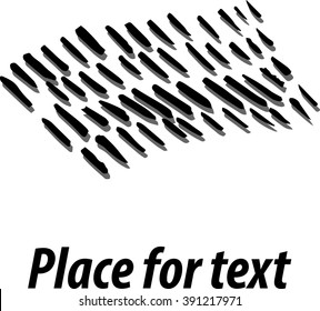Background with black elements with captions