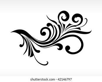 background with black floral pattern tattoo, vector wallpaper