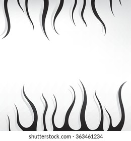 Background with black forks of fire. Vector texture.